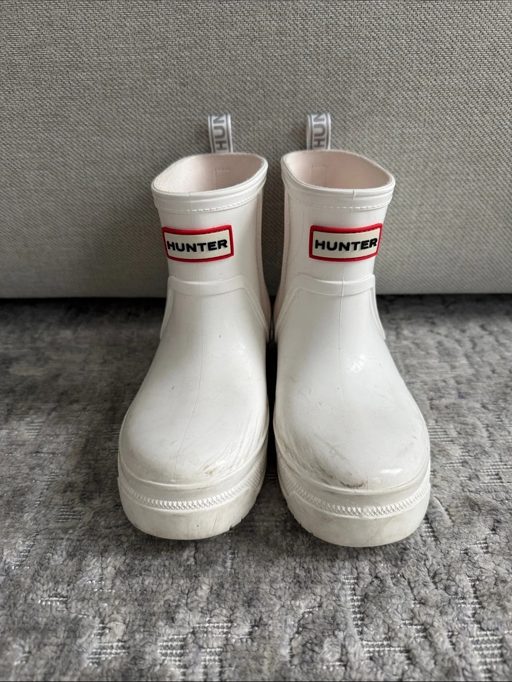 Hunter Kids White Short Rain Boots